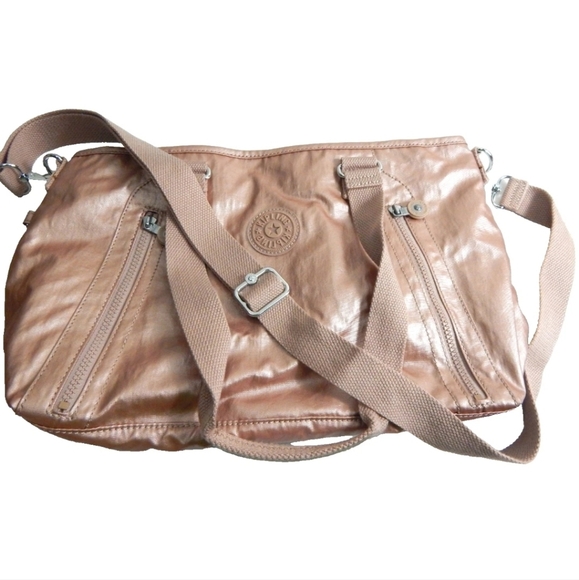 Kipling Angela Metallic Pink Tote - Picture 1 of 5